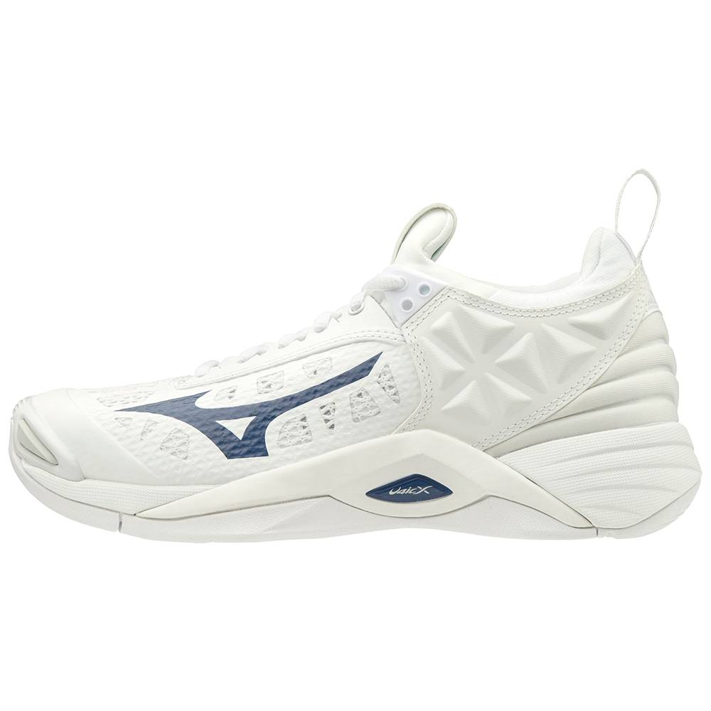 Womens Mizuno Wave Momentum Volleyball Shoes White/Navy Philippines (ZIVFKH013)